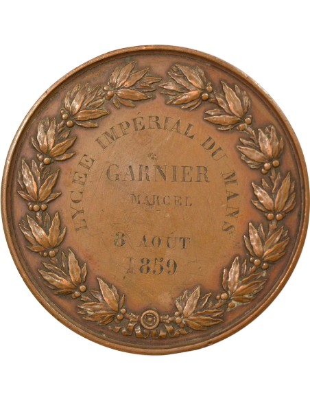 Lycée Impérial du Mans 1 jeton Cuivre 1859