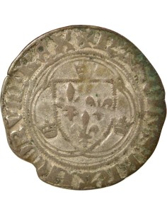 Charles VII A la Couronne 1 blanc à la couronne Billon 1436-1447 A Paris 2