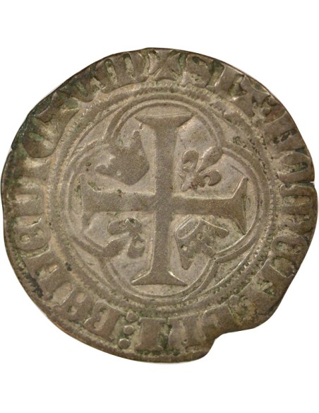 Charles VII A la Couronne 1 blanc à la couronne Billon 1436-1447 A Paris