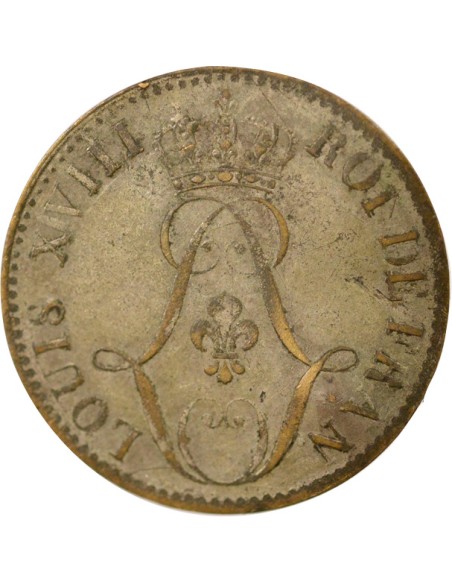 Réunion Louis XVIII 10 centimes Billon 1816 A - Paris