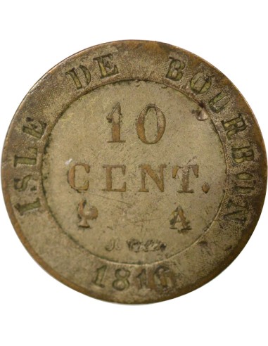 Réunion Louis XVIII 10 centimes Billon 1816 A - Paris