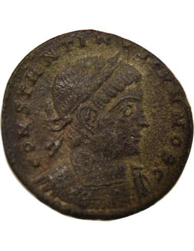 Rome Empire Constantin II Soldats aux 2 Étendards 1 nummus Cuivre 330-331 Arles