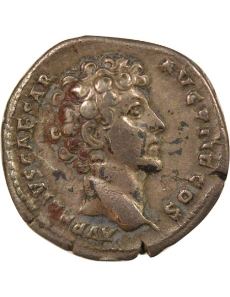 Rome Empire Marc Aurèle Instruments pontificaux 1 denier Argent 142 R Rome