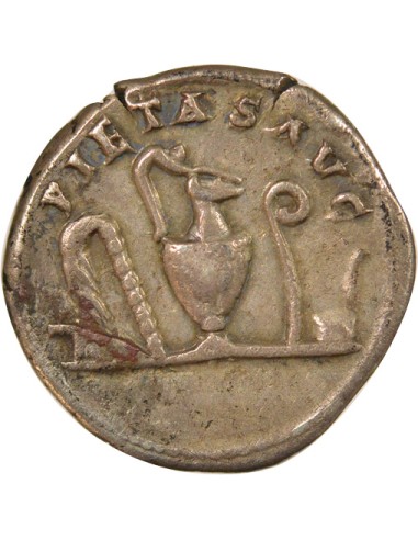 Rome Empire Marc Aurèle Instruments pontificaux 1 denier Argent 142 R Rome