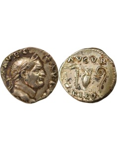 Rome Empire Vespasien Instruments Pontificaux 1 denier Argent 70-71 R Rome