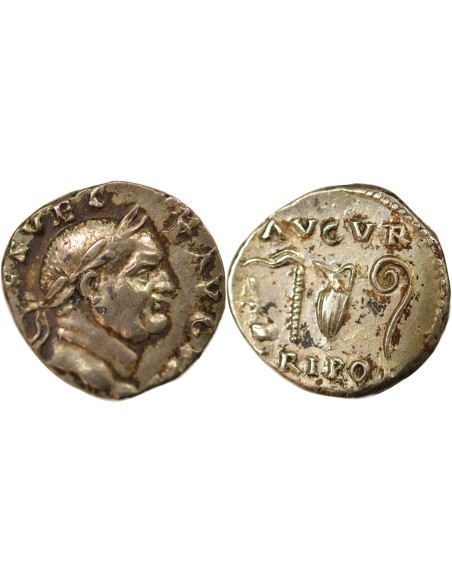 Rome Empire Vespasien Instruments Pontificaux 1 denier Argent 70-71 R Rome