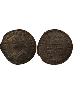 Rome Empire Constance II Porte de Camp 1 nummus Cuivre 328 Trèves