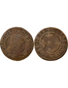 Seigneurie de Cugnon Jean-Théodore de Lowenstein Rochefort 1 double tournois Cuivre 1634 Cugnon