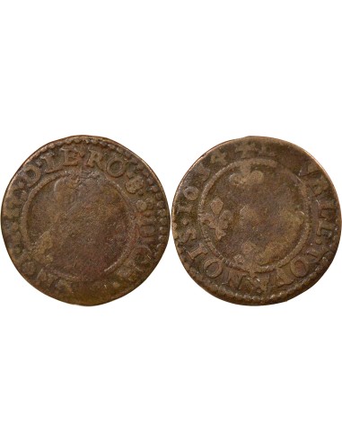 Seigneurie de Cugnon Jean-Théodore de Lowenstein Rochefort 1 double tournois Cuivre 1634 Cugnon