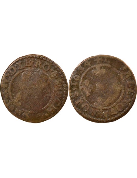 Seigneurie de Cugnon Jean-Théodore de Lowenstein Rochefort 1 double tournois Cuivre 1634 Cugnon