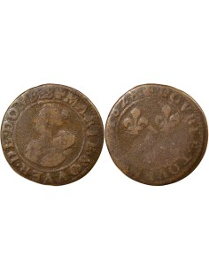 Marie de Bourbon Montpensier 1 double tournois Cuivre 1628 Trévoux