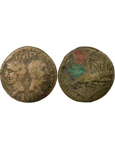 Rome - Provinces Auguste 1 dupondius Bronze 20-10 Av JC Nîmes