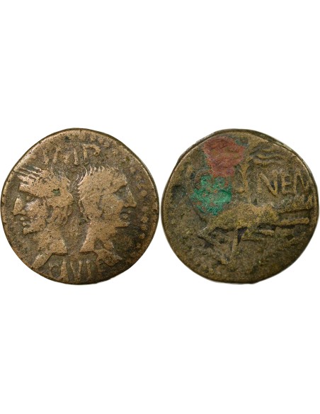 Rome - Provinces Auguste 1 dupondius Bronze 20-10 Av JC Nîmes