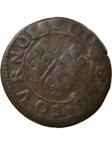 François de Bourbon-Conti Type 18 1 double tournois Cuivre 1605-1614