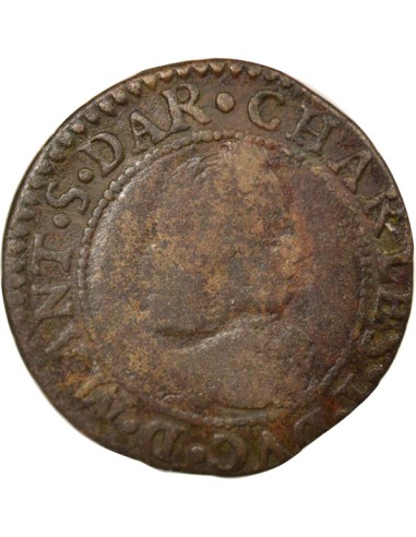 Charles Ier Gonzague 1 double tournois Cuivre 1635 Charleville