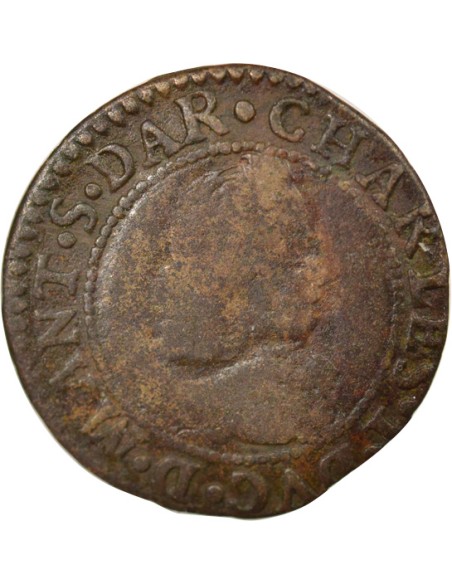 Charles Ier Gonzague 1 double tournois Cuivre 1635 Charleville