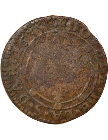 Charles Ier Gonzague 1 double tournois Cuivre 1635 Charleville