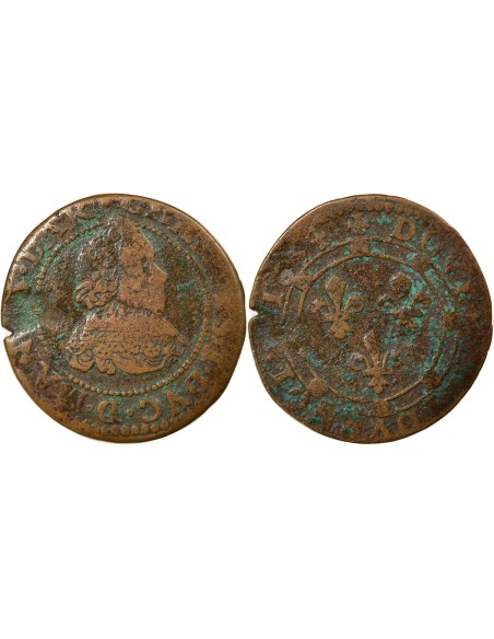 Charles Ier Gonzague 1 double tournois Cuivre 1634 Charleville