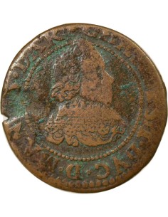 Charles Ier Gonzague 1 double tournois Cuivre 1634 Charleville 2