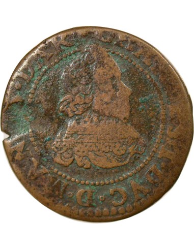 Charles Ier Gonzague 1 double tournois Cuivre 1634 Charleville