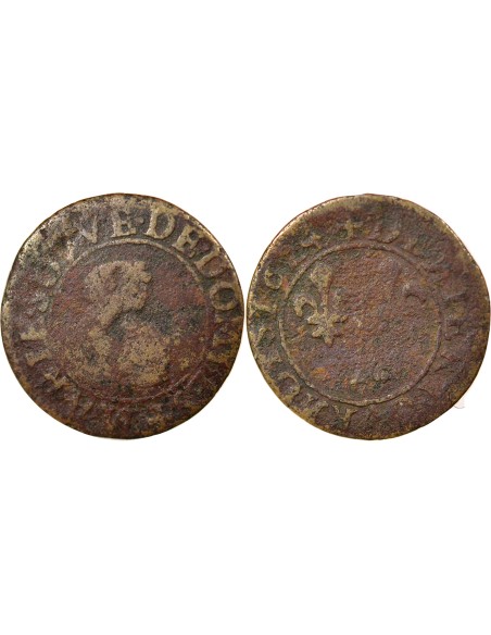 Marie de Bourbon Montpensier 1 denier tournois Cuivre 1624 Trévoux