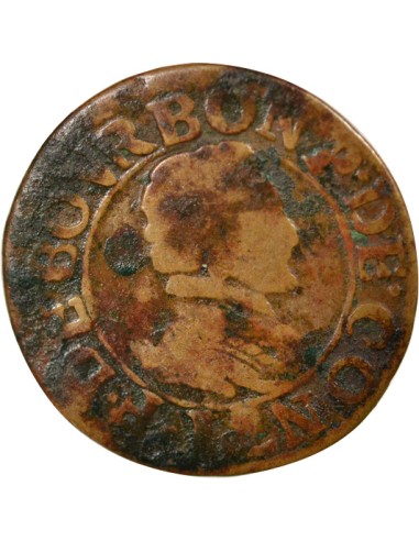 François de Bourbon-Conti Type 18 1 double tournois Cuivre 1605-1614
