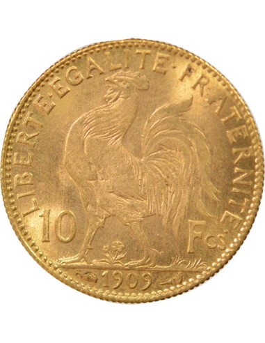 Coq 10 francs Or 1909 A Paris