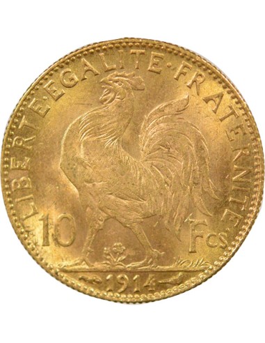 Coq 10 francs Or 1914 A Paris