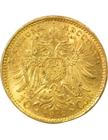 Roi de Hongrie Refrappe 10 couronne Or 1912 A Vienne