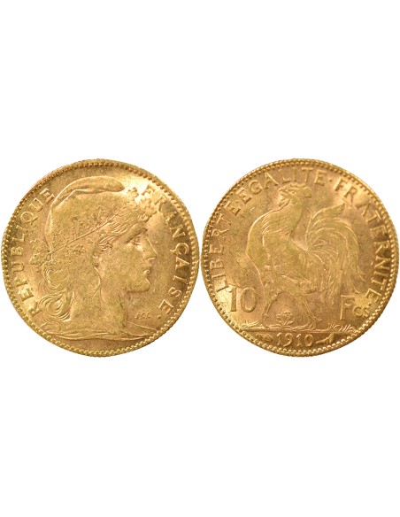 Coq 10 francs Or 1910 A Paris