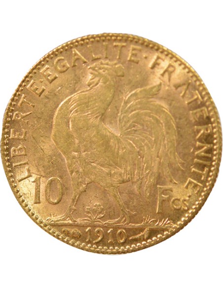 Coq 10 francs Or 1910 A Paris