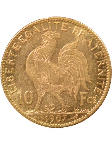 Coq 10 francs Or 1907 A Paris