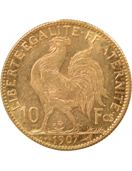 Coq 10 francs Or 1907 A Paris