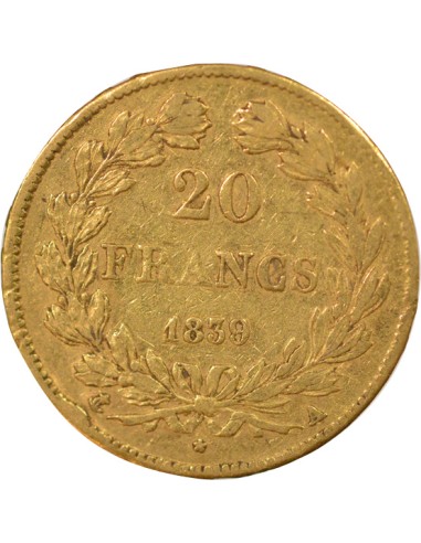 Louis-Philippe Ier Domard 20 francs Or 1839 A - Paris
