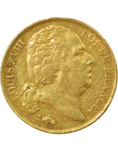 Louis XVIII Tête nue 20 francs Or 1820 Q Perpignan 2