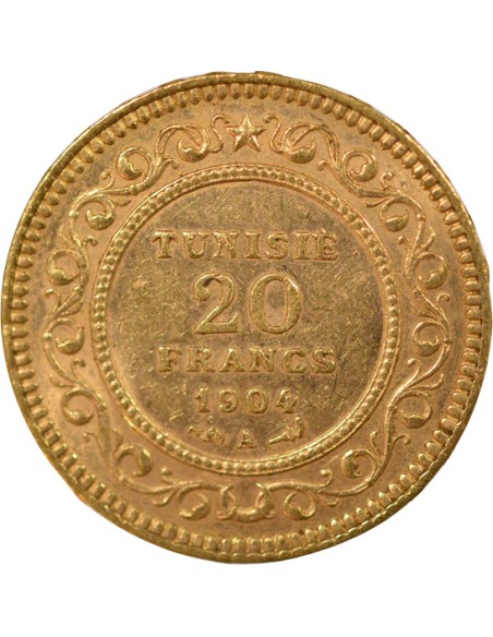 Tunisie Mohammed IV 20 francs Or 1904 A - Paris