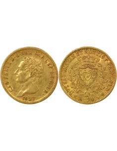 Sardaigne Charles-Félix 20 lire Or 1827 T Turin