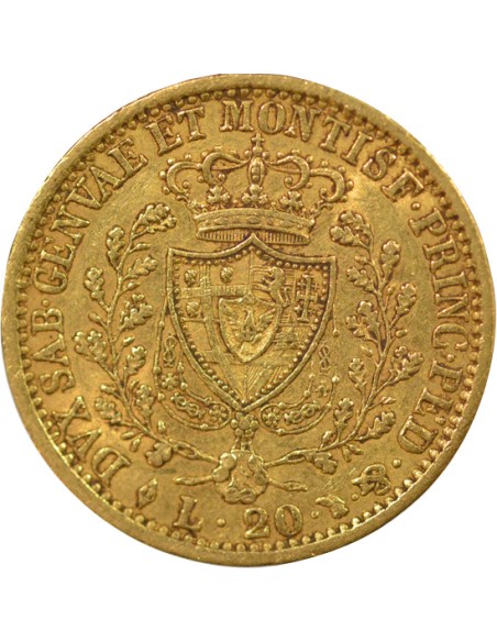 Sardaigne Charles-Félix 20 lire Or 1827 T Turin