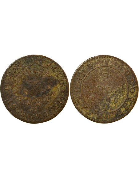 Guyane Française Louis XVI 2 sous Billon 1789 A - Paris