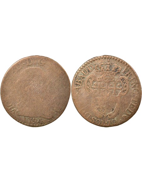 Sardaigne Victor Amédée III 10 soldi Billon 1794