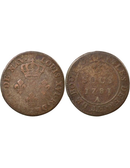 Guyane Française Louis XVI 3 sous Billon 1781 A - Paris