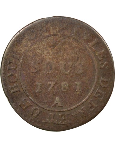 Guyane Française Louis XVI 3 sous Billon 1781 A - Paris
