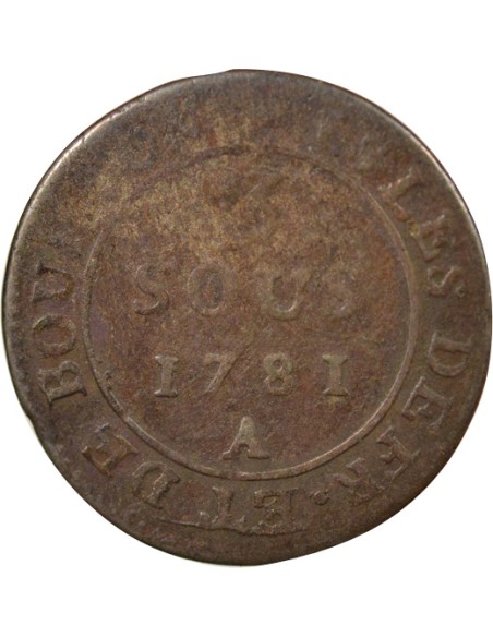 Guyane Française Louis XVI 3 sous Billon 1781 A - Paris