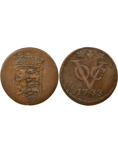 Indes Néerlandaises VOC 1 duit Cuivre 1733 Enkhuizen