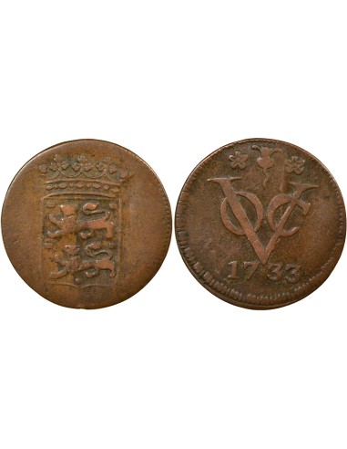 Indes Néerlandaises VOC 1 duit Cuivre 1733 Enkhuizen