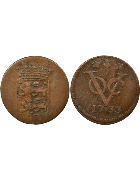 Indes Néerlandaises VOC 1 duit Cuivre 1733 Enkhuizen