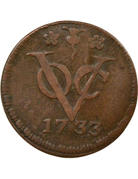 Indes Néerlandaises VOC 1 duit Cuivre 1733 Enkhuizen