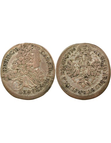 Bohéme et Moravie Charles VI du Saint Empire 3 kreuzer Billon 1716 C Prague