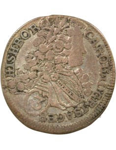 Bohéme et Moravie Charles VI du Saint Empire 3 kreuzer Billon 1716 C Prague 2