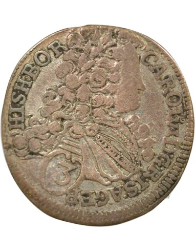 Bohéme et Moravie Charles VI du Saint Empire 3 kreuzer Billon 1716 C Prague